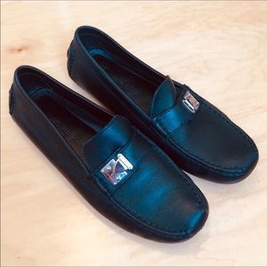 Louis Vuitton Black Leather S-Lock Driving Loafers